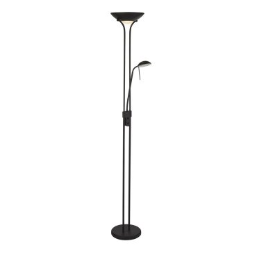 Searchlight Mother &amp; Child - Stehleuchte mit Leselicht - Ø25,4 x 180 cm - 15,5W + 5W dimmbare LED inkl. - mattschwarz