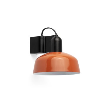 Faro Tatawin - Wandleuchte - Ø 18,4 x 15,5 cm - schwarz satiniert und rötlich orange glänzend