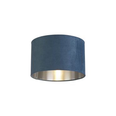 Searchlight Drum Shade – lampenschirm - Ø 28 x 18 cm - aquamarin und silber