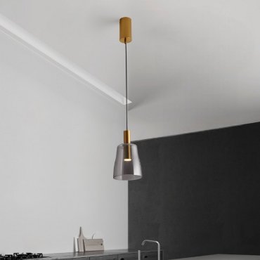 Nova Luce Imatia - Hängelampe - Ø 14,5 x 215 cm - 7W LED inkl. - messing gold und rauchglas