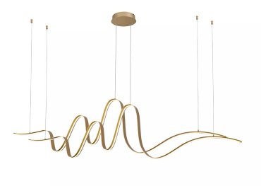 ZWEITE CHANCE - Lucide Lambada - Pendelleuchte - 160 x 24 x 220 cm - 2 x 55W dimmbare LED inkl - gold