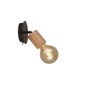 Searchlight Spinny - Wandleuchte mit Schalter - Ø 12 x 15 cm - mattschwarz