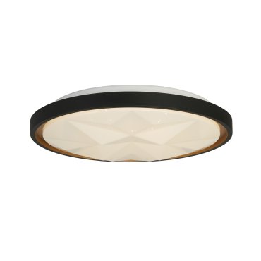 Searchlight Satellite - Deckenleuchte mit Fernbedienung - Ø 42 x 6 cm - 24W dimmbare LED inkl - schwarz und gold
