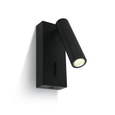 ONE Light Reading Spots - Wandleuchte mit Schalter - 5 x 2,5 x 12 cm - 3W LED inkl. - schwarz
