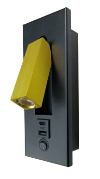 Artdelight Adam - Wandleuchte mit USB-Anschluss - 19,2 x 7,2 x 7 cm - 3W - schwarz/gold