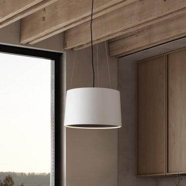 Nova Luce Atil - Hängelampe - Ø 35 x 210 cm - 24W LED inkl. - Sand weiß und Schwarz
