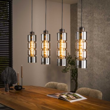Vico Cylinder Glass - Hängeleuchte - 105 x 12 x 150 cm - schwarz