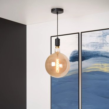 Lucide Jova - Hängeleuchte - Ø 10 x 4,6 x 140 cm - schwarz