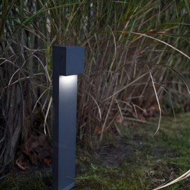 Lutec Gemini XF - Gartenleuchte - 9,2 x 11 x 65 cm - 9,5W LED inkl - dunkelgrau - weiß