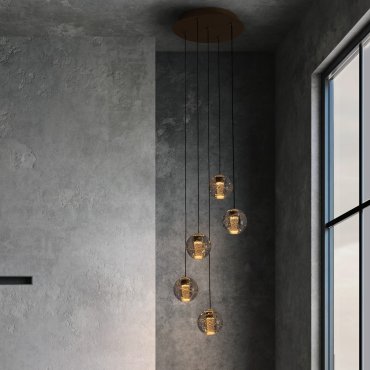 Nova Luce Licio - Hängelampe - Ø 31 x 150 cm - 16W dimmbar LED inkl. - gold