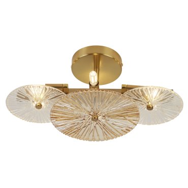 Searchlight Wagon - Decken-/Wandleuchte - 40 x 20 x 16 cm - Gold, transparent und bernsteinfarben