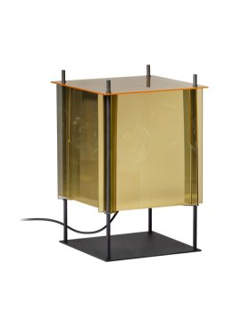ETH Cube - tischleuchte - 25 x 25 x 38 cm - schwarz, gold und silber