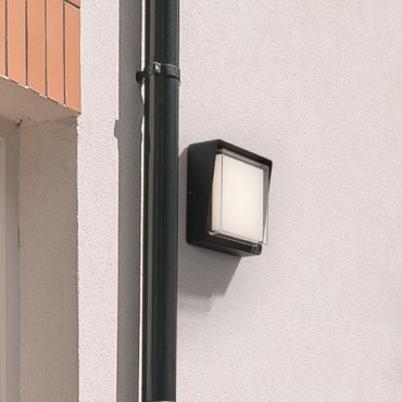 Nova Luce Cape - Außenwandleuchte - 20 x 20 x 7,4 cm - 10W LED inkl. - IP65 - dunkel anthrazit