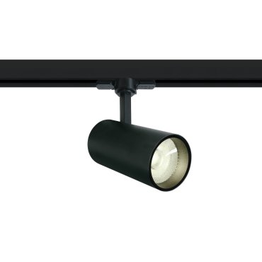 ONE Light COB Cylinder - Stromschienenstrahler mit COB LED - 3-Phasen-Schienensystem - Ø 7,5 x 18 cm - 20W LED inkl. - schwarz - weiße Lichtfarbe
