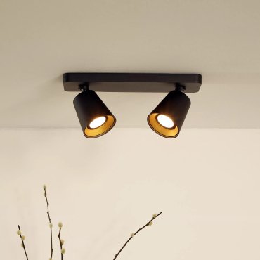Lucide Turnon - Deckenleuchte - 9 x 31 x 12,3 cm - 2 x 5W LED inkl. - dimmbar bis warm - schwarz