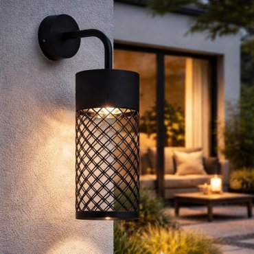 Nova Luce Motley - Außenwandleuchte - Ø 10 x 175 cm - 9W LED inkl. - IP65 - Sand schwarz
