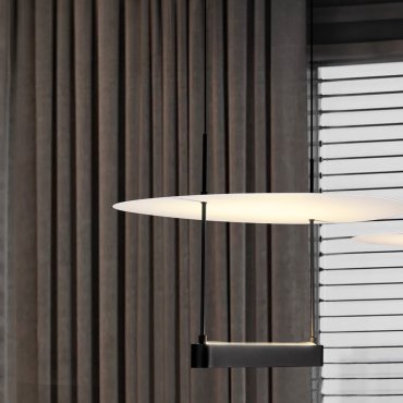 Nova Luce Diona - Hängelampe - Ø 40 x 160 cm - 29W dimmbar LED inkl. - sand schwarz und weiß
