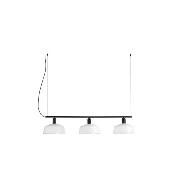 Faro Tatawin - Pendelleuchte 3L - 16,6 x 100 x 210 cm - Schwarz/Milchglas