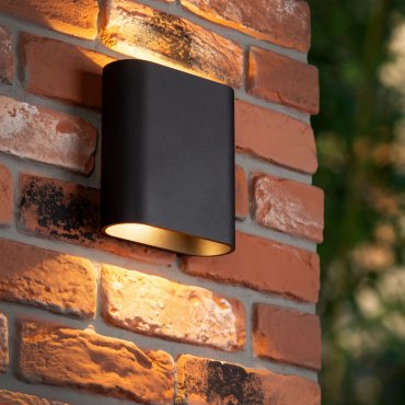 Lucide Atila - Außenwandleuchte - 16 x 6,4 x 17 cm - 2 x 5W LED inkl. - IP54 - schwarz