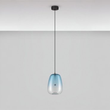 Nova Luce Oblo - Hängelampe - Ø 16 x 227 cm - 3W LED inkl. - blau und mattschwarz