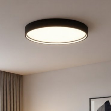 Nova Luce Olaf - Deckenleuchte - Ø 45 x 5 cm - 30W dimmbare LED inkl. - sand schwarz