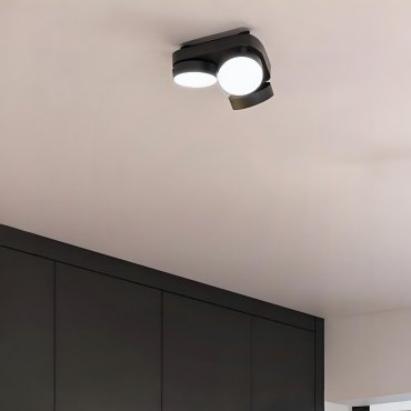 Lutec Stanos - Aufbaustrahler - intelligente Beleuchtung - Lutec Connect - Ø10 x 5,5 cm - 6,8W LED inkl. - Dimmfunktion per App - 2700K-6500K - schwarz