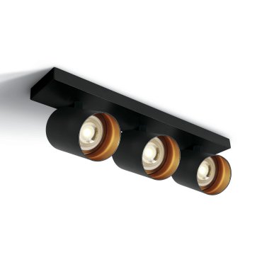 ONE Light Retro GU10 Spots - Aufbaustrahler 3L - 39 x 7 x 10 cm - schwarz