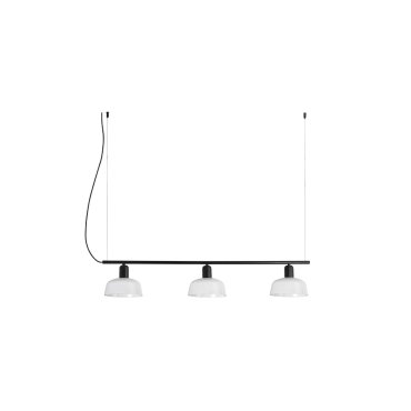 Faro Tatawin - Pendelleuchte 3L - 8,1 x 100 x 210 cm - Schwarz/Milchglas