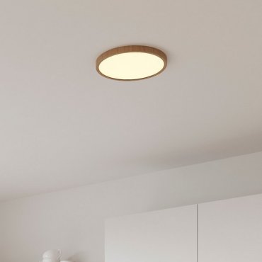 Nordlux Oja - Deckenleuchte - Ø 29,4 x 2,3 cm - 3 Stufen Moodmaker SceneSelect Funktion (2700K) - 18W LED inkl. - 2700K - Holzfolie