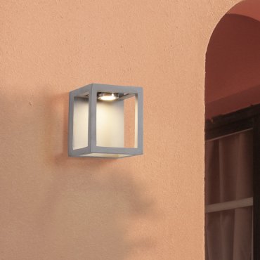 Nova Luce Bev - Außenwandleuchte - 17 x 20 x 17 cm - 5W LED inkl. - IP65 - grau