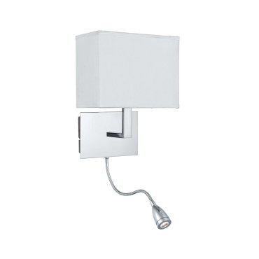 Searchlight Wall - Wandleuchte mit Doppelschalter - 20 x 25,5 cm - 1W LED inkl. - Chrom