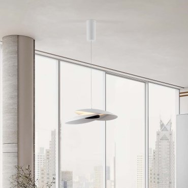 Nova Luce Olea - Hängelampe - Ø 48 x 180 cm - 22W dimmbar LED inkl. - Sand weiß