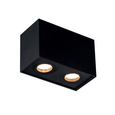 Maxlight Basic Square - Aufbaustrahler 2L - 19 x 12 cm - schwarz