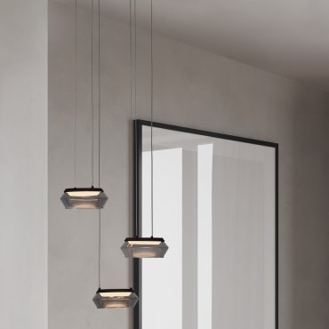 Nova Luce Jailyn - Hängelampe - Ø 35 x 160 cm - 24W dimmbar LED inkl. - Sand schwarz