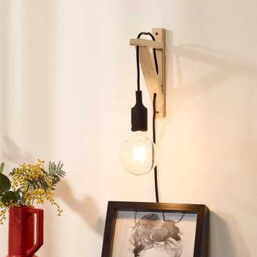 Lucide Fix - Wandleuchte mit Schalter am Kabel - 3,2 x 19 x 22 cm - schwarz