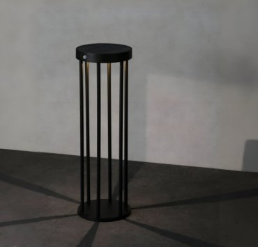 Nova Luce Aigo - solarbetriebener Gartenpfosten mit Sensor - Ø 16 x 50 cm - 2W LED inkl. - IP65 - dunkel anthrazit