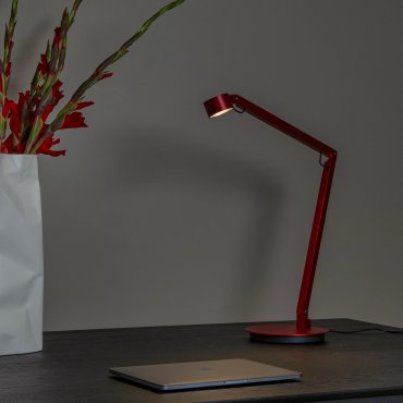 Lucide Ogden - Schreibtischlampe - 49 x 20 x 90 cm - 7W dimmbare LED inkl. - rot