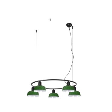 Faro Tatawin S - Pendelleuchte - Ø 90 x 100 x 210 cm - schwarz satiniert und grün glänzend