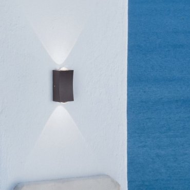 Nova Luce Dewei - Außenwandleuchte - 5 x 9 x 4 cm - 2x 2W LED inkl. - IP54 - dunkel anthrazit
