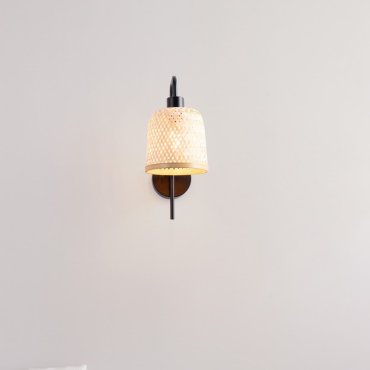 Nova Luce Intra - wandleuchte - Ø 16 x 36 cm - Bambus natur und Schwarz
