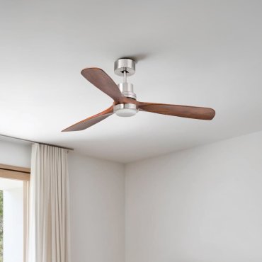 Faro Lantau L - Deckenventilator mit Licht - Ø 132 cm - Nickel matt und walnuss