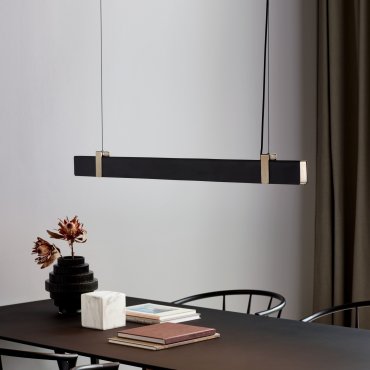 Nordlux Lilt - Pendelleuchte - 115 x 4,3 x 210,2 cm - 3 Stufen Moodmaker-Funktion - 27W LED inkl. - schwarz