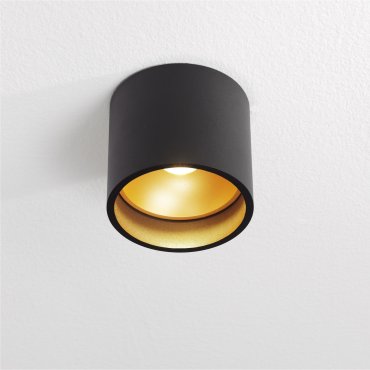 Artdelight Ormond - Deckenleuchte - Ø 11 x 10 cm - 7W dimmbare LED inkl. - IP54 - schwarz und matt gold