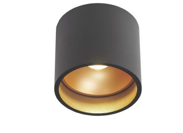 Artdelight Ormond - Deckenleuchte - Ø 11 x 10 cm - 7W dimmbare LED inkl - IP54 - schwarz/gold