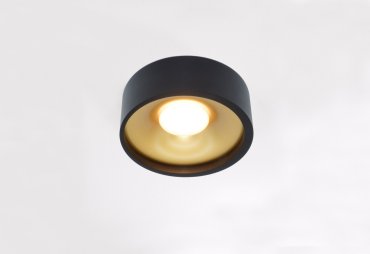 Artdelight Orlando - Deckenleuchte - Ø 14 x 5 cm - 10W dimmbare LED inkl - schwarz und matt gold