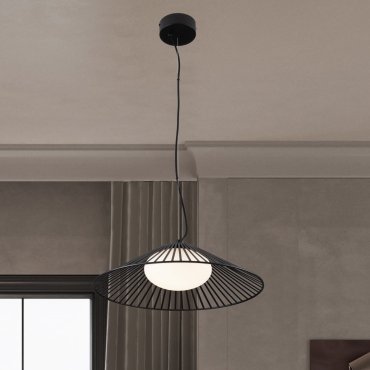 Nova Luce Brume - Hängelampe - Ø 60 x 148 cm - 15W LED inkl. - matt schwarz