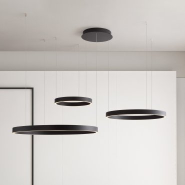 Nova Luce Elowen - Hängelampe - 148 x 250 x 106 cm - 181W dimmbar LED inkl. - Sand schwarz