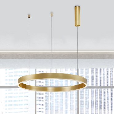Nova Luce Motif - Hängeleuchte - Ø 80 x 120 cm - 50W LED mit Dimmfunktion über Fernbedienung inkl. - Messing gold