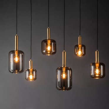 Lucide Joanet - Hängeleuchte 6L - 130 x 30 x 190 cm - Fumé