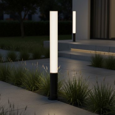 Nova Luce Iman - Gartenpfosten - Ø 16 x 105 cm - 25W LED inkl. - IP65 - Sand schwarz